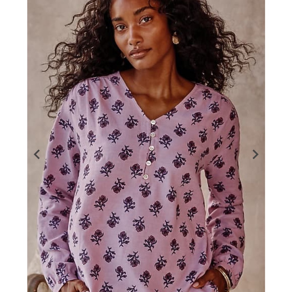 J. Jill Pink Floral-Print Petite Top